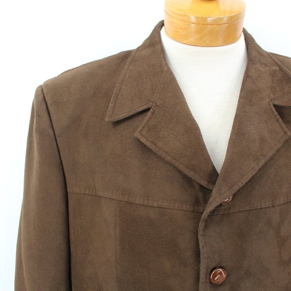 VTG Versace Western Blazer 4 Button Notch Collar Jacket Sueded Wool Men's IT50/M - Picture 3 of 16